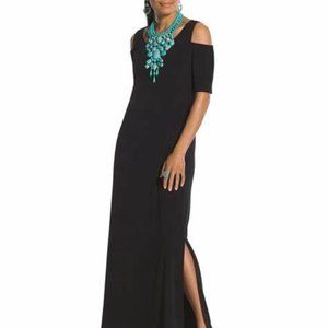 Chicos Cold Shoulder Maxi Dress - Black